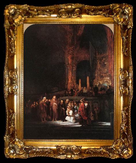framed  REMBRANDT Harmenszoon van Rijn Christ and the Woman Taken in Adultery, ta009-2